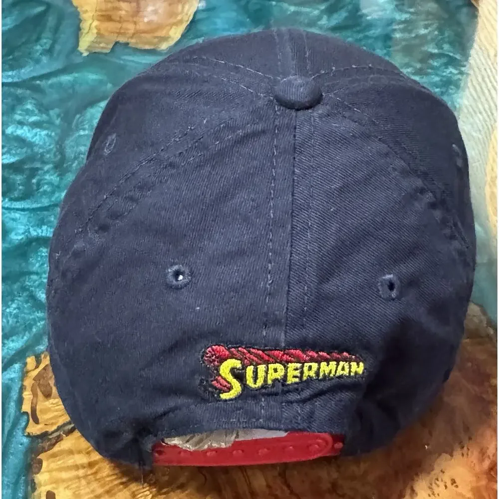 Superman Boys Youth Hat Baseball Vintage 2000 Adjustable Snapback Dk Blue